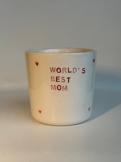 Tasse en céramique fait main 250 ml 'World's Best Mom' Studio Séleste