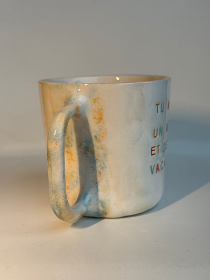 Mug en céramique fait main 250 ml 'Tu Mérites Un Mug Et Des Vacances' Studio Séleste – vue 2