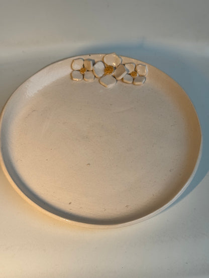 Assiette en céramique fait main Ø ~18 cm 'Fleurs' Studio Séleste