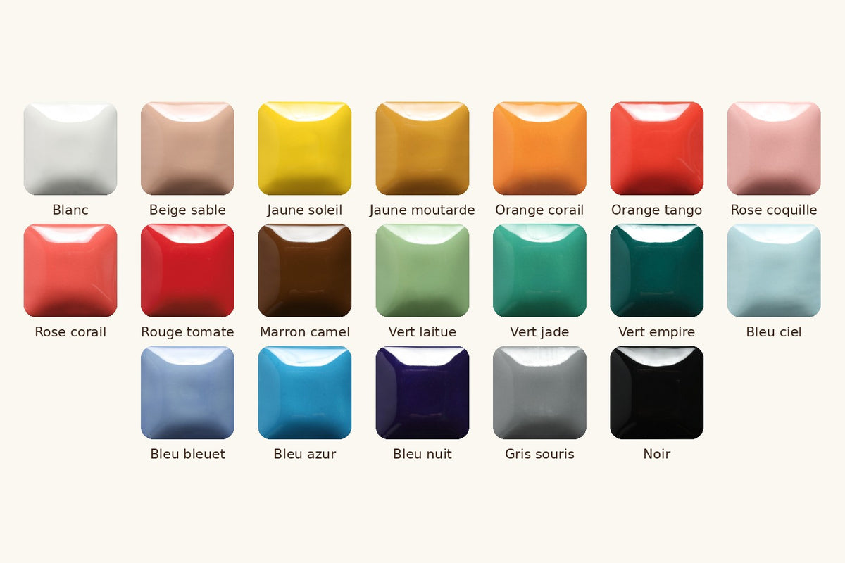 Les 19 couleurs de la palette céramique Studio Séleste